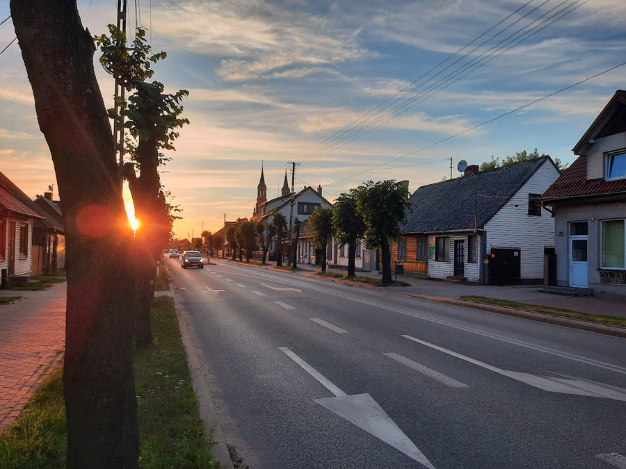 Myszyniec ulica w centrum miasta