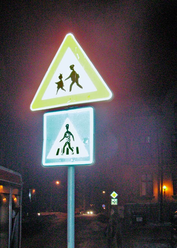 Jihlava  znaki drogowe nocą